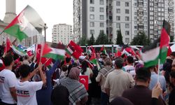 Filistin konvoyu Gaziantep'te destek mitingiyle karşılandı