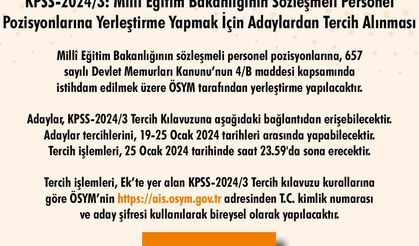 KPSS 2024/3 tercih kılavuzu yayımlandı