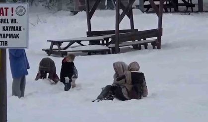 Abant'ta şambrel eğlencesi: Kayak pistine çevirdiler